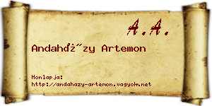 Andaházy Artemon névjegykártya